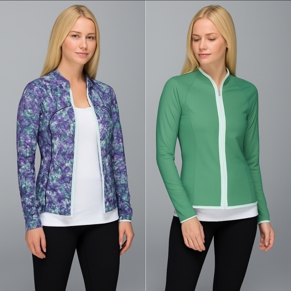 Lululemon Find Your Bliss Jacket Vintage Green Iridescent Multi 2